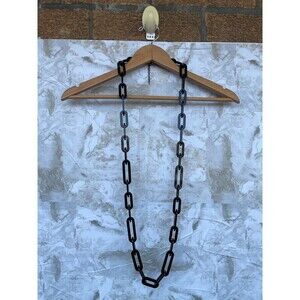 Rara Avis by Iris Apfel Resin Chain Link Necklace (Black)